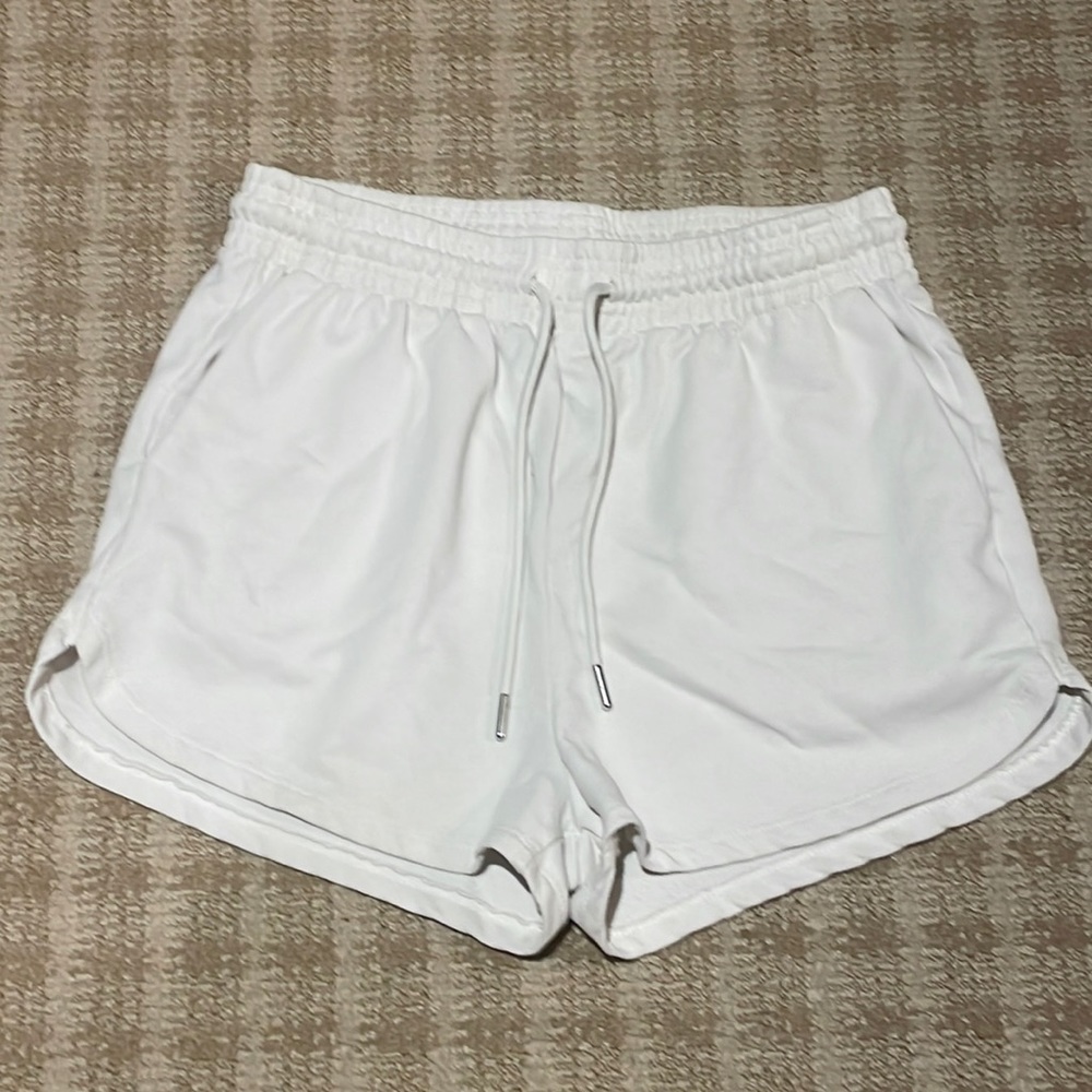Womens Cream Sweat Shorts